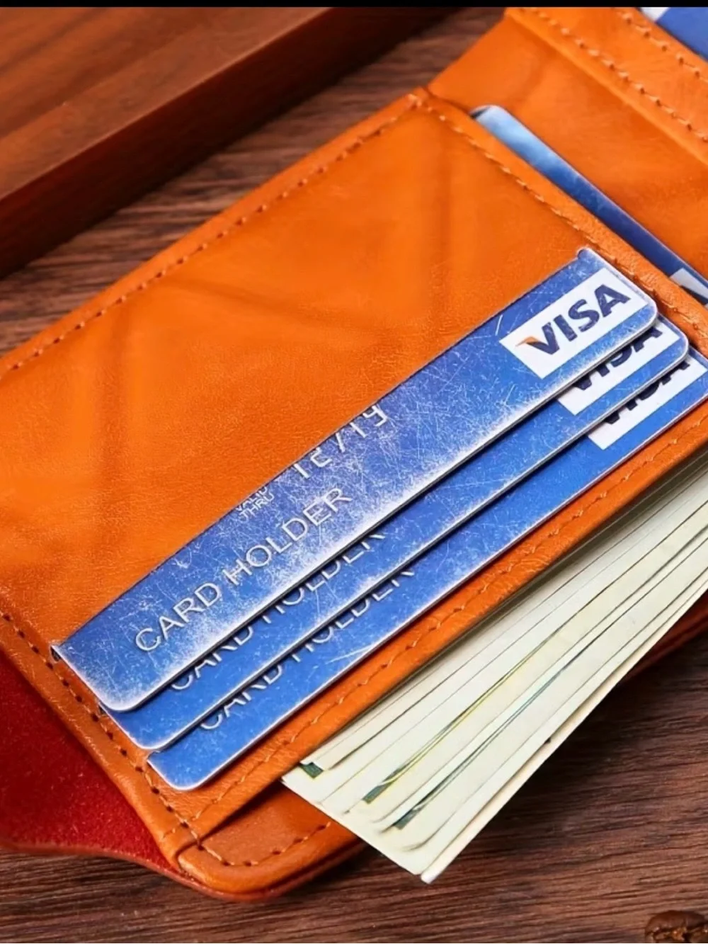 Money Clip Wallet with 100 Dollar Embossed Design like leather
